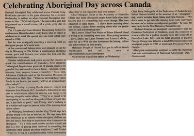 &quot;Celebrating Aboriginal Day Across Canada&quot;