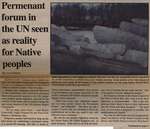 "Permanent Forum In The UN Seen As Reality For Native Peoples"