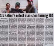 "Six Nations oldest man soon turning 104"