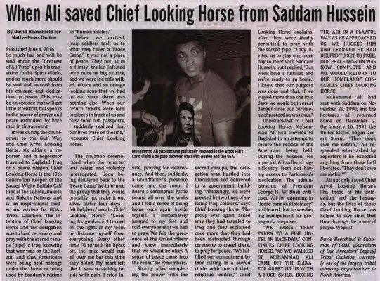 &quot;When Ali saved Chief Looking Horse from Saddam Hussein&quot;