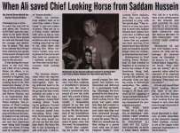 "When Ali saved Chief Looking Horse from Saddam Hussein"