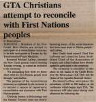 "GTA Christians attempt to reconcile with First Nations peoples"