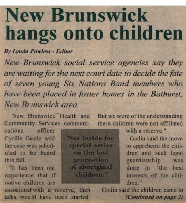 &quot;New Brunswick hangs onto children&quot;