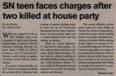 "SN teen faces charges after two killed at house party"