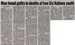"Man found guilty in deaths of two Six Nations youth"