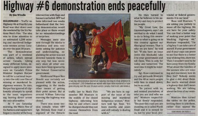 &quot;Highway #6 demonstration ends peacefully&quot;