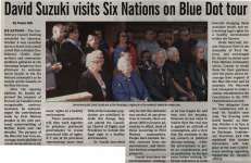 "David Suzuki visits Six Nations on Blue Dot tour"