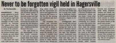 "Never to be forgotten vigil held in Hagersville"