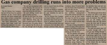 "Gas company drilling runs into more problems"