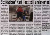 "Six Nations' Karl Hess still undefeated"