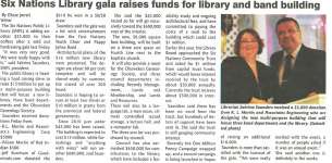 "Six Nations Library Gala Raises Funds for Library and Band Building"