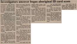 "Investigators uncover bogus aboriginal ID card scam"