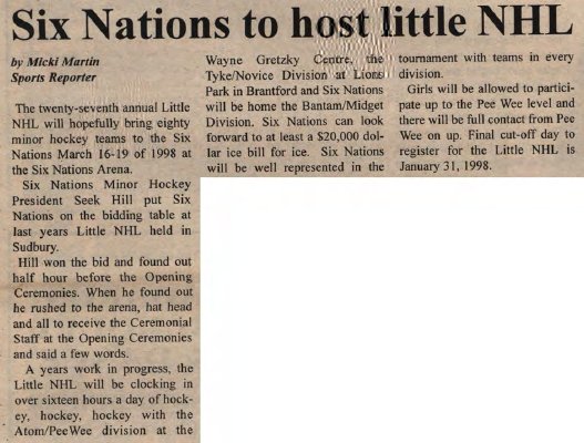 &quot;Six Nations to host little NHL&quot;