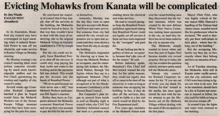 &quot;Evicting Mohawks from Kanata will be complicated&quot;