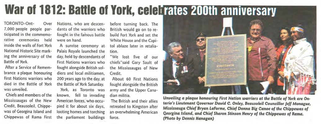 &quot;War of 1812: Battle of York, Celebrates 200th Anniversary&quot;