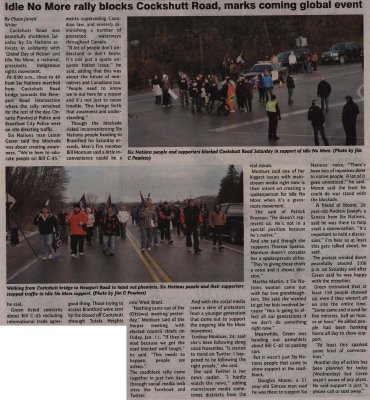 &quot;Idle No More rally blocks Cockshutt Road, marks coming global event&quot;