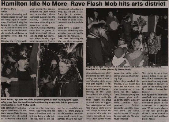 &quot;Hamilton Idle No More Rave Flash Mob hits arts district&quot;