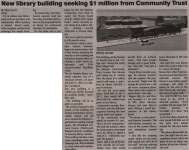 "New library building seeking $1 million from Community Trust"
