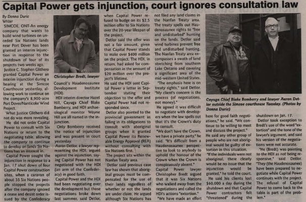 &quot;Capital Power gets injunction, court ignores consultation law&quot;