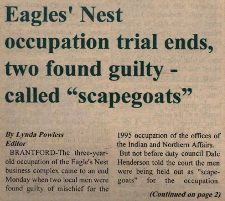 &quot;Eagles Nest occupation trial ends, two found guilty - called 'scapegoats'&quot;