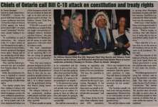 "Chiefs of Ontario call Bill C-10 attack on constitution and treaty rights"