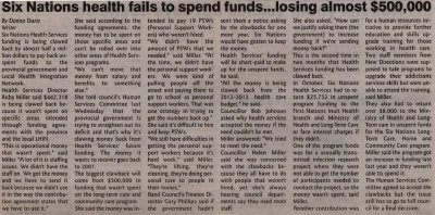 &quot;Six Nations Health fails to spend funds... losing almost $500,000&quot;