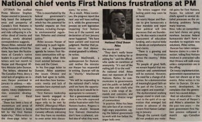 "National Chief Vents First Nations Frustrations at PM"