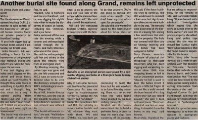 &quot;Another burial site found along Grand, remains left unprotected&quot;