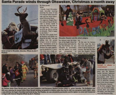 &quot;Santa Parade winds through Ohsweken, Christmas a month away&quot;