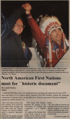 &quot;North American First Nations meet for 'historic document'&quot;