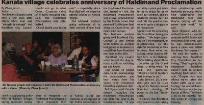 &quot;Kanata village celebrates anniversary of Haldimand Proclamation&quot;