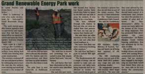 "Grand Renewable Energy Park work"