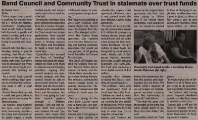 &quot;Band Council and Community Trust in stalemate over trust funds&quot;