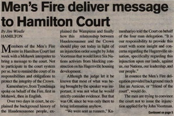 &quot;Men's Fire deliver message to Hamilton Court&quot;