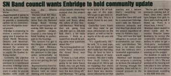 "SN Band council wants Enbridge to hold community update"
