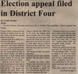 "Election appeal filed in District Four"
