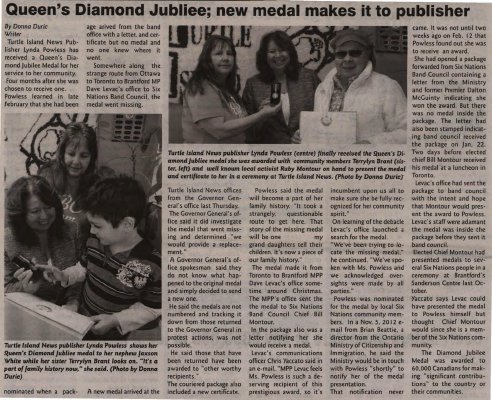 &quot;Queen's Diamond Jubilee; new medal makes it to publisher&quot;