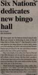 "Six Nations dedicates new bingo hall"