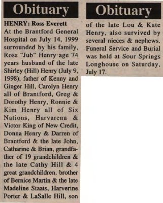 Henry, Ross Everett (Died)