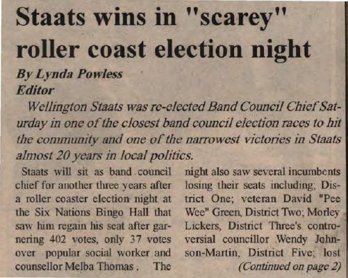 &quot;Staats wins in &quot;scarey&quot; roller coast election night&quot;