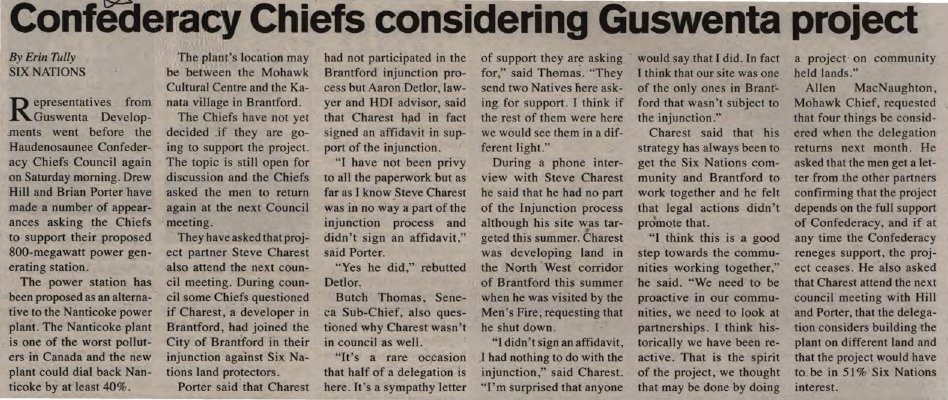 &quot;Confederacy Chiefs considering Guswenta project&quot;