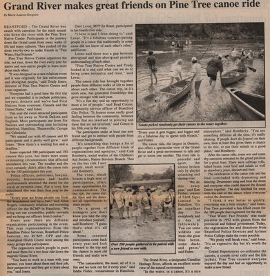 &quot;Grand River makes great friends on Pine Tree canoe ride&quot;