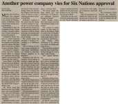 "Another power company vies for Six Nations approval"