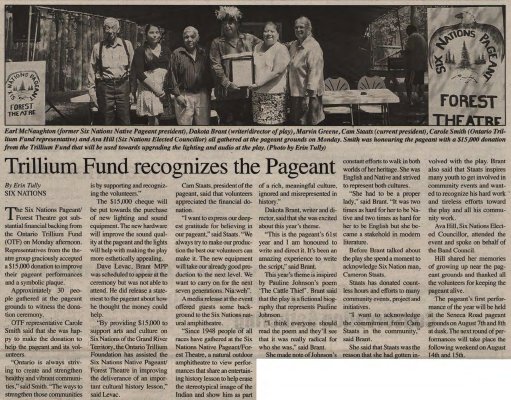 &quot;Trillium Fund recognizes the Pageant&quot;