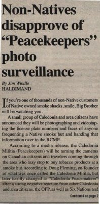 &quot;Non-Natives disapprove of 'Peacekeepers' photo surveillance&quot;