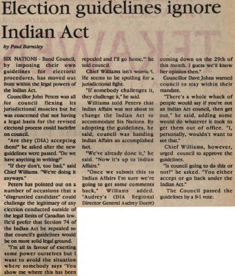 &quot;Election guidelines ignore Indian Act&quot;