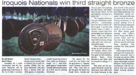 "Iroquois Nationals win third straight bronze"