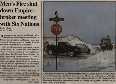 &quot;Men's Fire Shut Down Empire-Broker Meeting with Six Nations&quot;