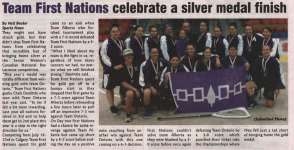 "Team First Nations celebrate a silver medal finish"
