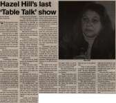 "Hazel Hill's last 'Table Talk' show"